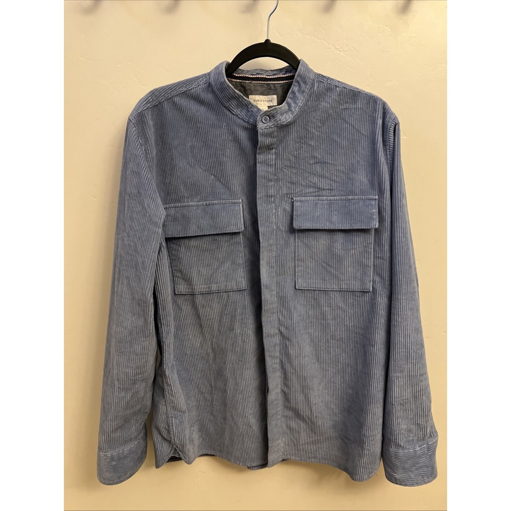 Blue Courdory Sun & Stone Long Sleeve Shirt Sz Lg